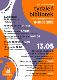 "Biblioteka - świat w jednym miejscu". XIX Ogólnopolski Tydzień Bibliotek